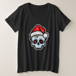 Grappig kerstsschedel, Cartoon stijl Grote Maat T-shirt