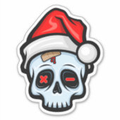 Grappig kerstsschedel, Cartoon stijl Sticker (Voorkant)