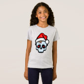 Grappig kerstsschedel, Cartoon stijl T-shirt (Voorkant volledig)