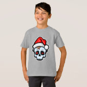 Grappig kerstsschedel, Cartoon stijl T-shirt (Voorkant volledig)