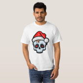 Grappig kerstsschedel, Cartoon stijl T-shirt (Voorkant volledig)