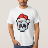 Grappig kerstsschedel, Cartoon stijl T-shirt (Voorkant)
