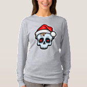 Grappig kerstsschedel, Cartoon stijl T-shirt (Voorkant)