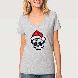Grappig kerstsschedel, Cartoon stijl T-shirt