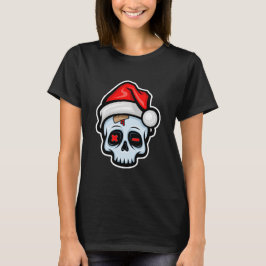 Grappig kerstsschedel, Cartoon stijl T-shirt