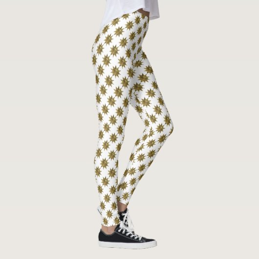 Grappig kerststerren Gold White-Leggings Leggings (Rechts)