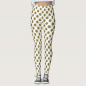 Grappig kerststerren Gold White-Leggings Leggings (Voorkant)
