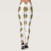 Grappig kerststerren Gold White-Leggings Leggings (Achterkant)