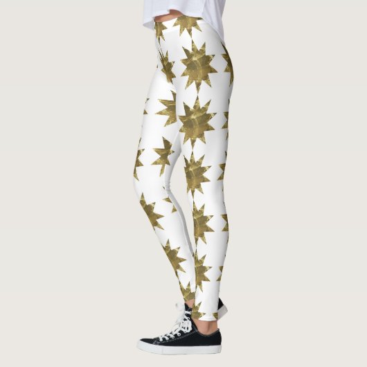 Grappig kerststerren Gold White-Leggings Leggings (Links)
