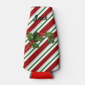 Grappig kerststouwende student voegt naambier toe flesjeskoeler (Voorkant)