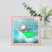 Grappig Kerststrand Feestdagenkaart (Staand voorkant)