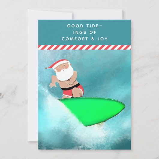 Grappig Kerststrand Feestdagenkaart (Voorkant)