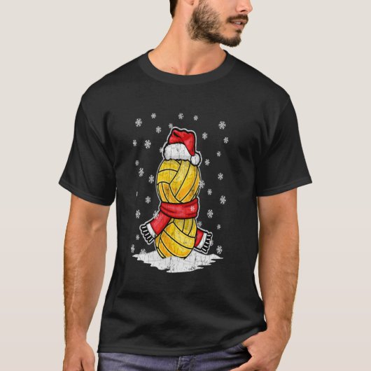 Grappig kerststuk polospeler met lange hoes t-shirt (Voorkant)