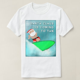 Grappig kerstsurfen t-shirt