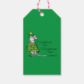 Grappig kersttaartje-Cartoon Cadeaulabel (Voorkant)