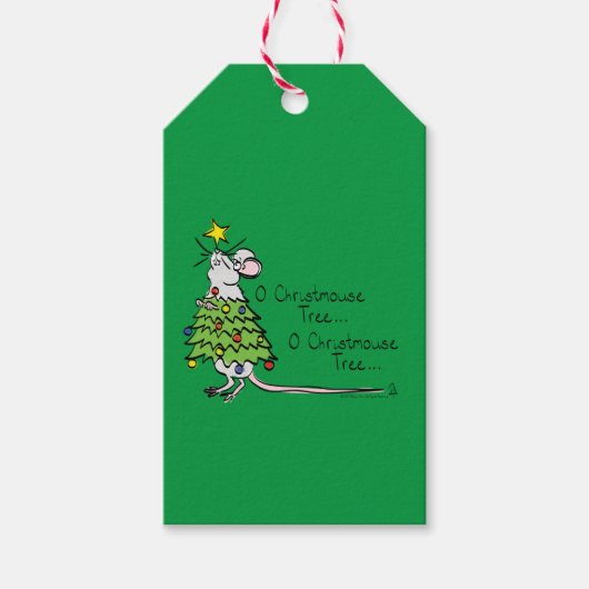 Grappig kersttaartje-Cartoon Cadeaulabel (Voorkant)