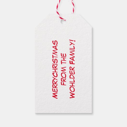 Grappig kersttaartje-Cartoon Cadeaulabel (Achterkant)