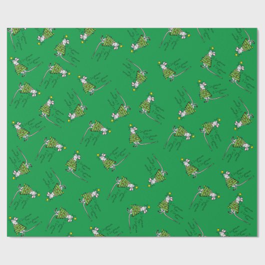 Grappig kersttaartje-Cartoon Cadeaupapier (Vlak)