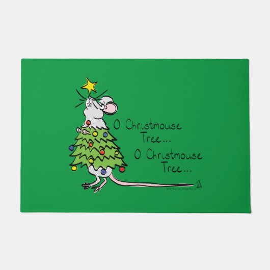 Grappig kersttaartje-Cartoon Deurmat (Voorkant)