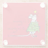 Grappig kersttaartje-Cartoon Glazen Onderzetter (Achterkant)