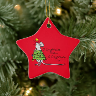 Grappig kersttaartje-Cartoon Keramisch Ornament