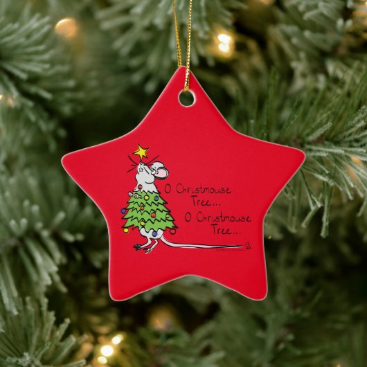 Grappig kersttaartje-Cartoon Keramisch Ornament (Boom)