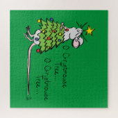 Grappig kersttaartje-Cartoon Legpuzzel (Horizontaal)