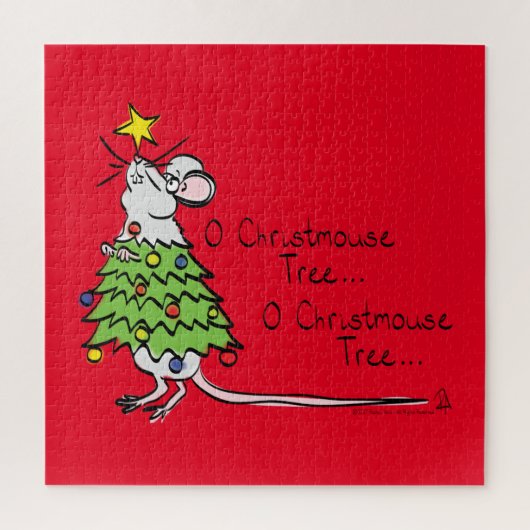 Grappig kersttaartje-Cartoon Legpuzzel (Verticaal)