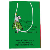 Grappig kersttaartje-Cartoon Medium Cadeauzakje (Voorkant)