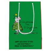 Grappig kersttaartje-Cartoon Medium Cadeauzakje (Achterkant)