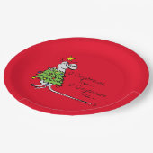 Grappig kersttaartje-Cartoon Papieren Bordje (Gekanteld)