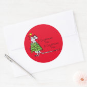 Grappig kersttaartje-Cartoon Ronde Sticker (Envelop)