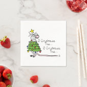 Grappig kersttaartje-Cartoon Servet (Insitu)