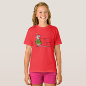 Grappig kersttaartje-Cartoon T-shirt (Voorkant volledig)