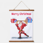 Grappig kersttapijt hangend wandkleed (Voorkant)