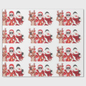 Grappig kerstteken feestelijke feestdagen cadeaupapier (Vlak)