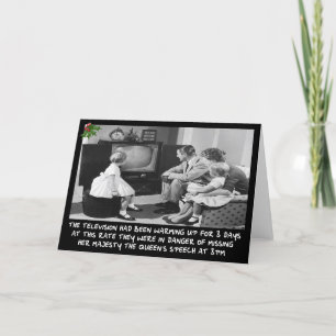 Grappig kersttelevisie feestdagen kaart