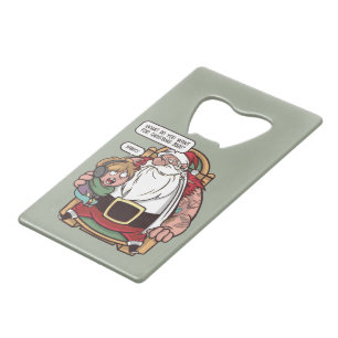 Grappig kerstthema 2020 SANTA ASKING Creditkaart Flessenopener