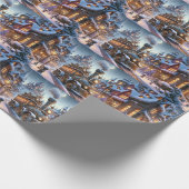 Grappig kersttrein inpakpapier (Hoek)