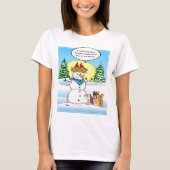Grappig kersttshirts | Frosty Snowman Tabby Cat T-shirt (Voorkant)