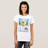 Grappig kersttshirts | Frosty Snowman Tabby Cat T-shirt (Voorkant volledig)