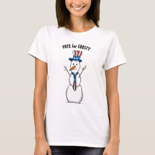Grappig kersttshirts   Patriotic Frosty Snowman T-shirt