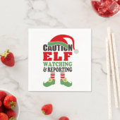 Grappig kersttypografie - Let op Elf die kijkt Servet (Insitu)