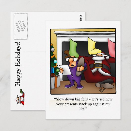 Grappig kerstvakantie-Briefkaart Briefkaart (Voorkant / Achterkant)