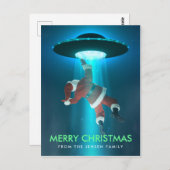 Grappig kerstvakantie-Briefkaarten | Santa UFO Briefkaart (Voorkant / Achterkant)