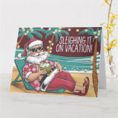 Grappig kerstvakantie ontwerp kaart (Gele Bloem)