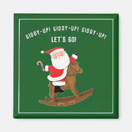 Grappig kerstvakantie paard magneet