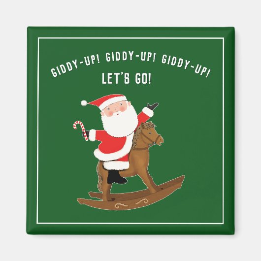 Grappig Kerstvakantiepaard Magneet (Voorkant)
