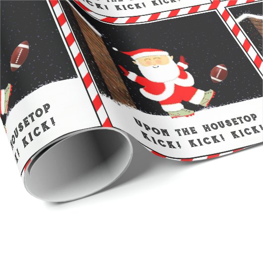 Grappig Kerstvoetbalgeschenk Cadeaupapier (Rol Hoek)