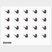 Grappig kerstvogel met pet op ronde sticker (Vel)